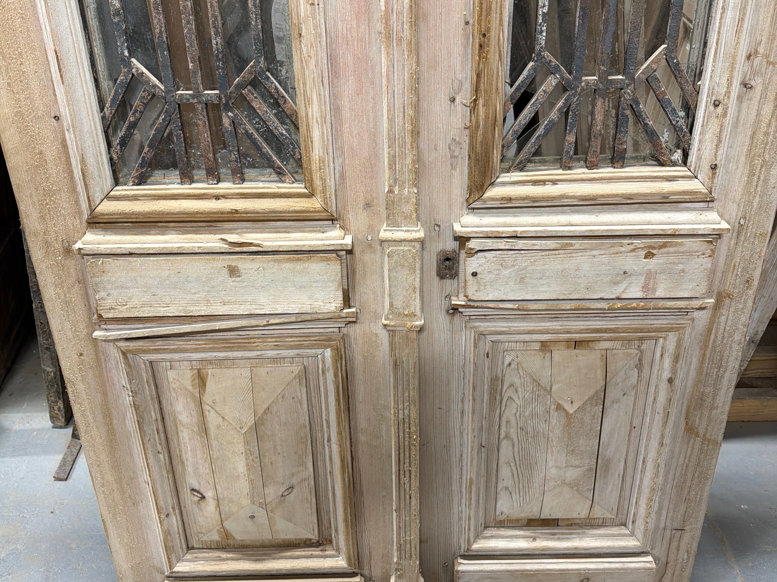 Doors with Iron 44.5in x 98.5in x 1.75in #1254 - Saltaire Antiques