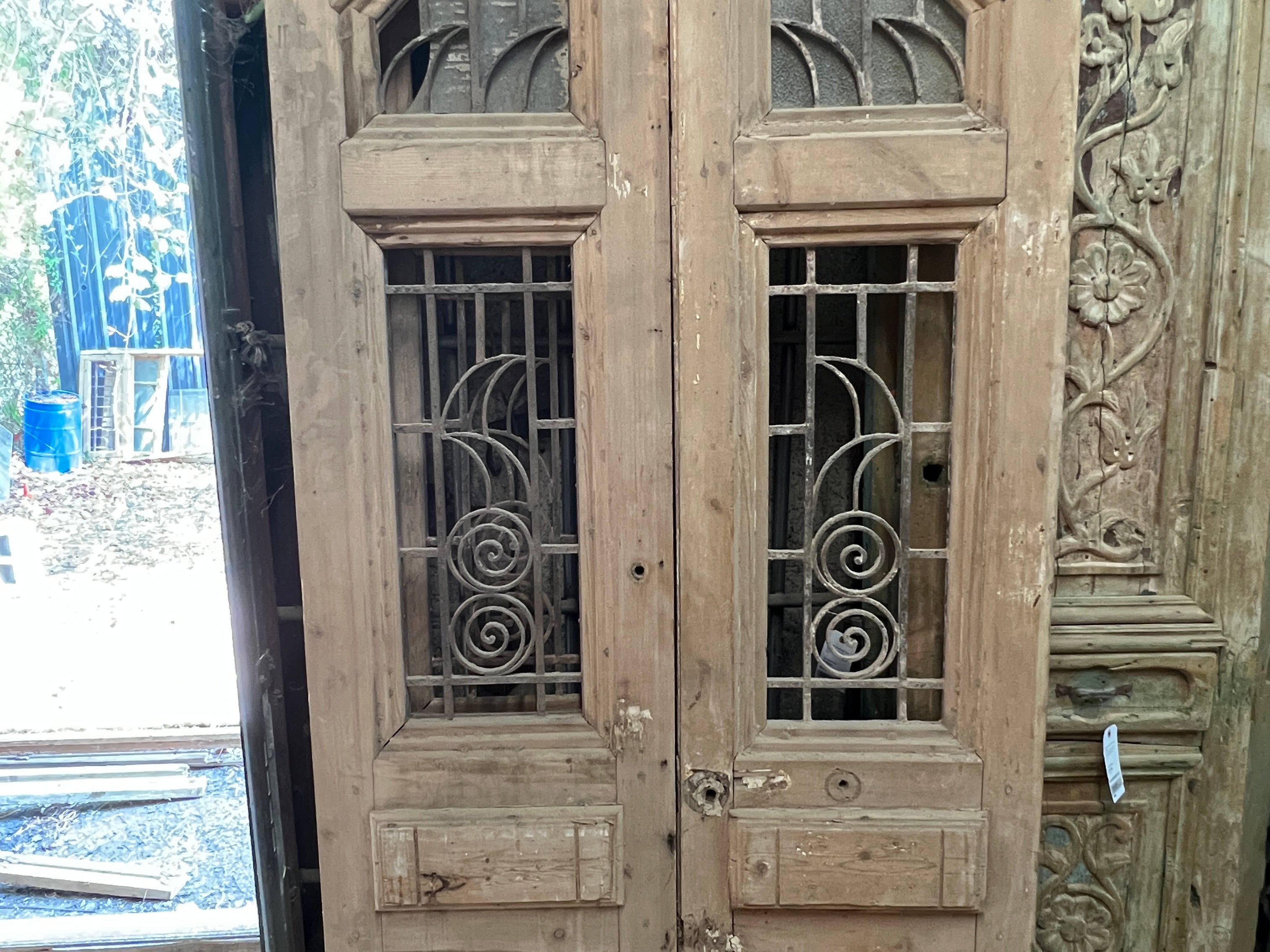 Unusually Shaped Doors with Iron 46in x 92in x 1.75in #281 - Saltaire Antiques
