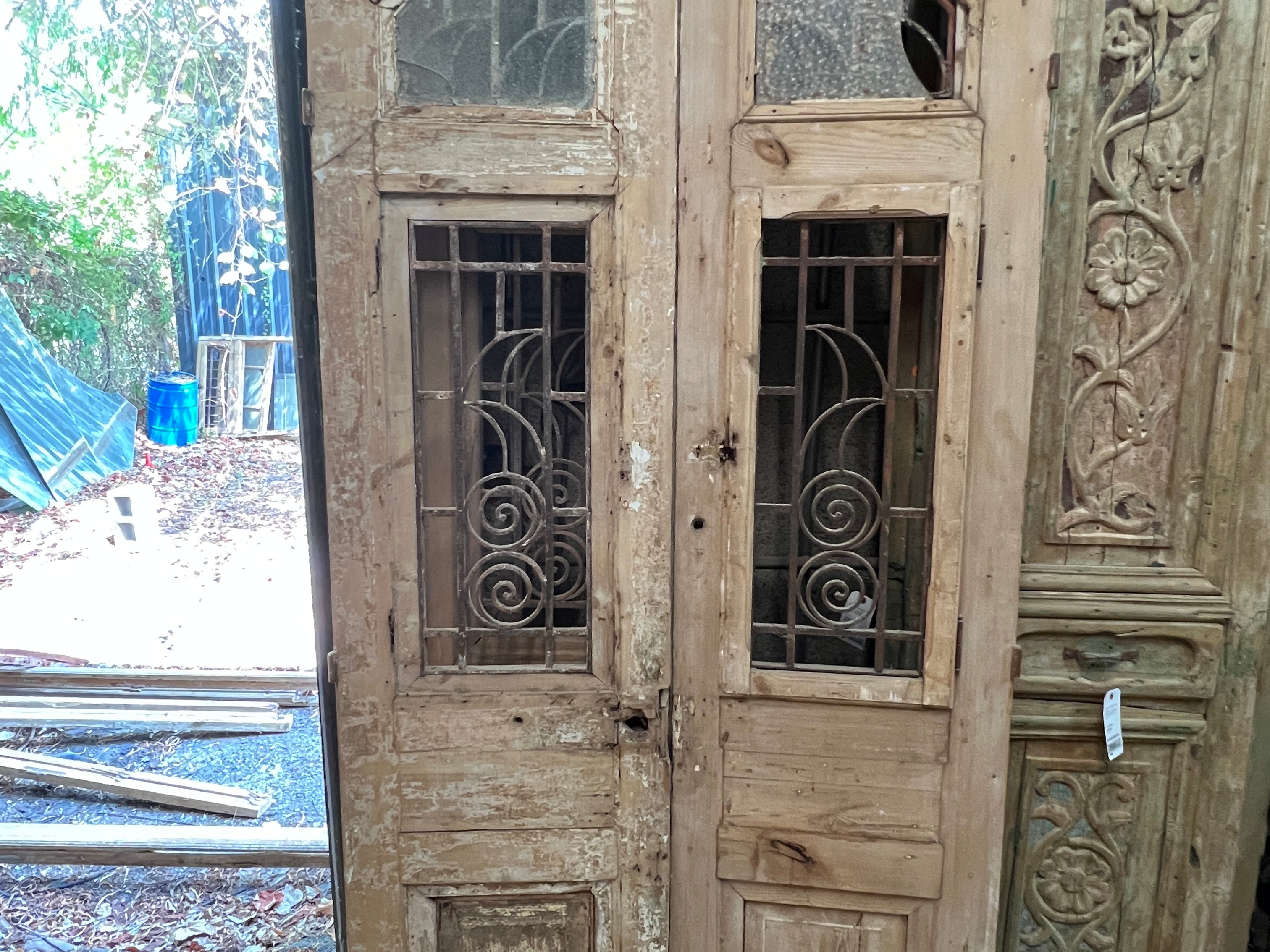 Unusually Shaped Doors with Iron 46in x 92in x 1.75in #281 - Saltaire Antiques