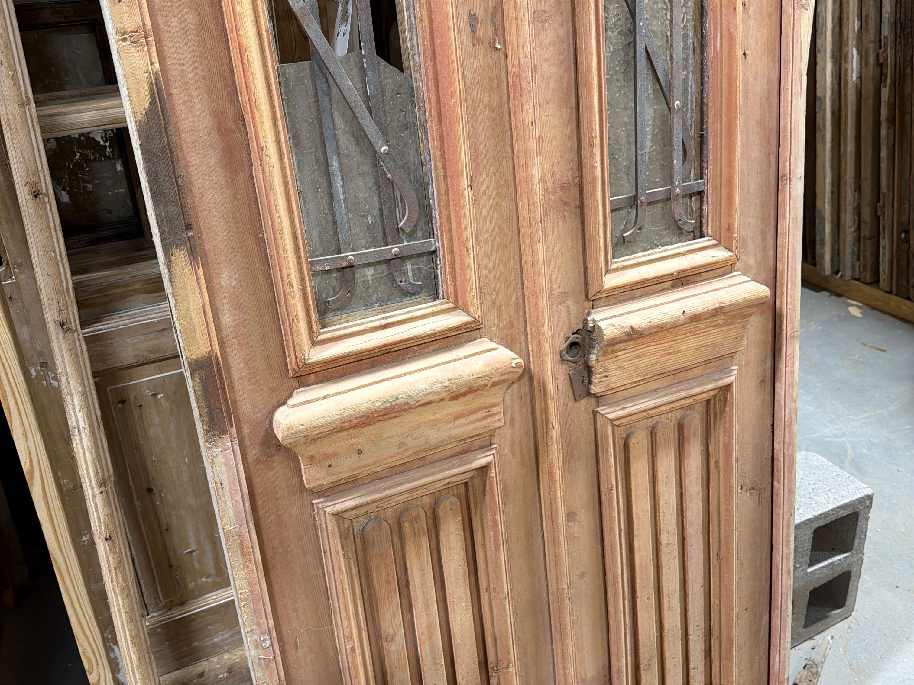 Doors with Iron 37.5in x 121in x 1.75in #1228 - Saltaire Antiques