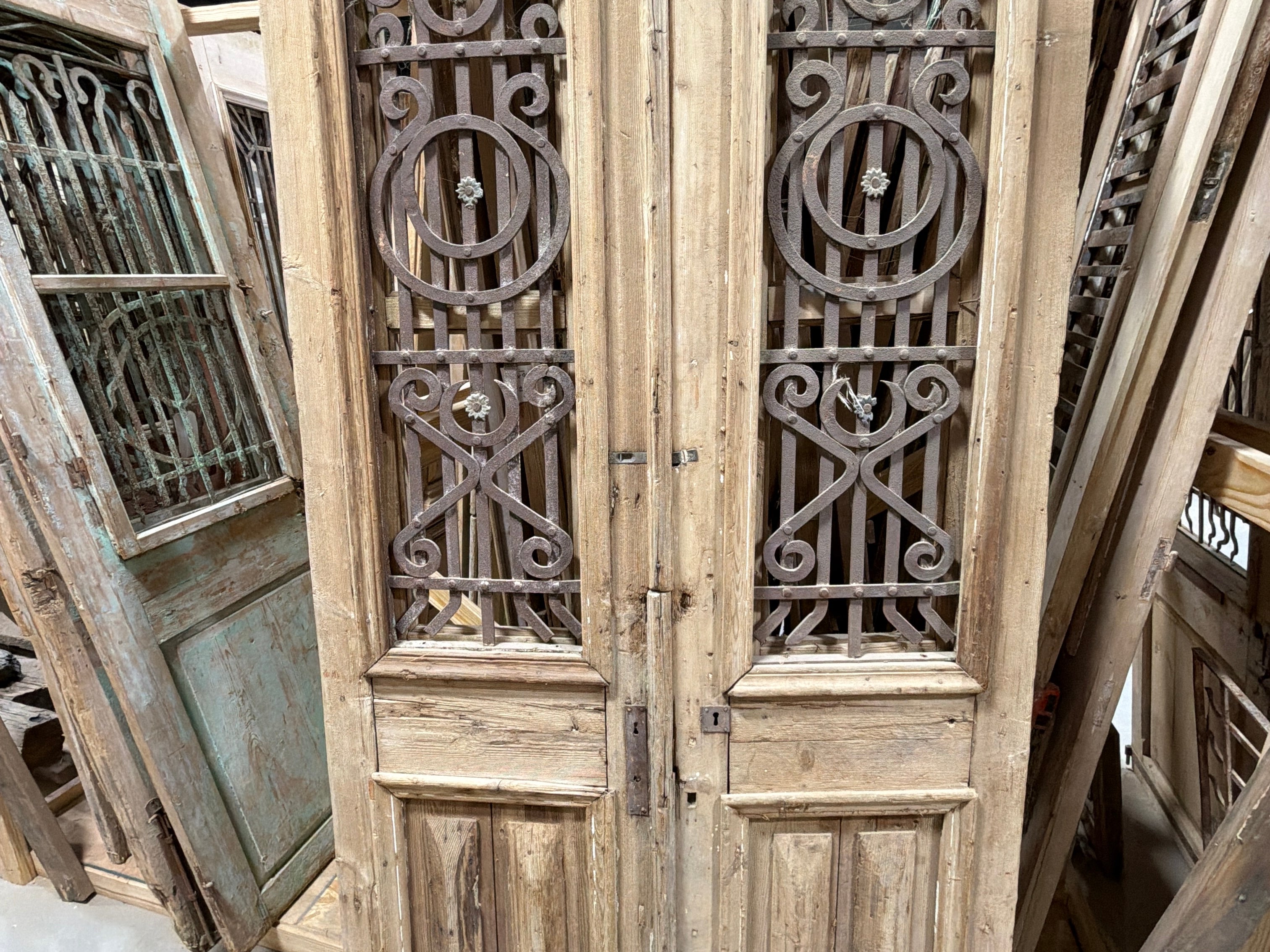 Doors with Iron 44in x 98.5in x 1.75in #1250 - Saltaire Antiques