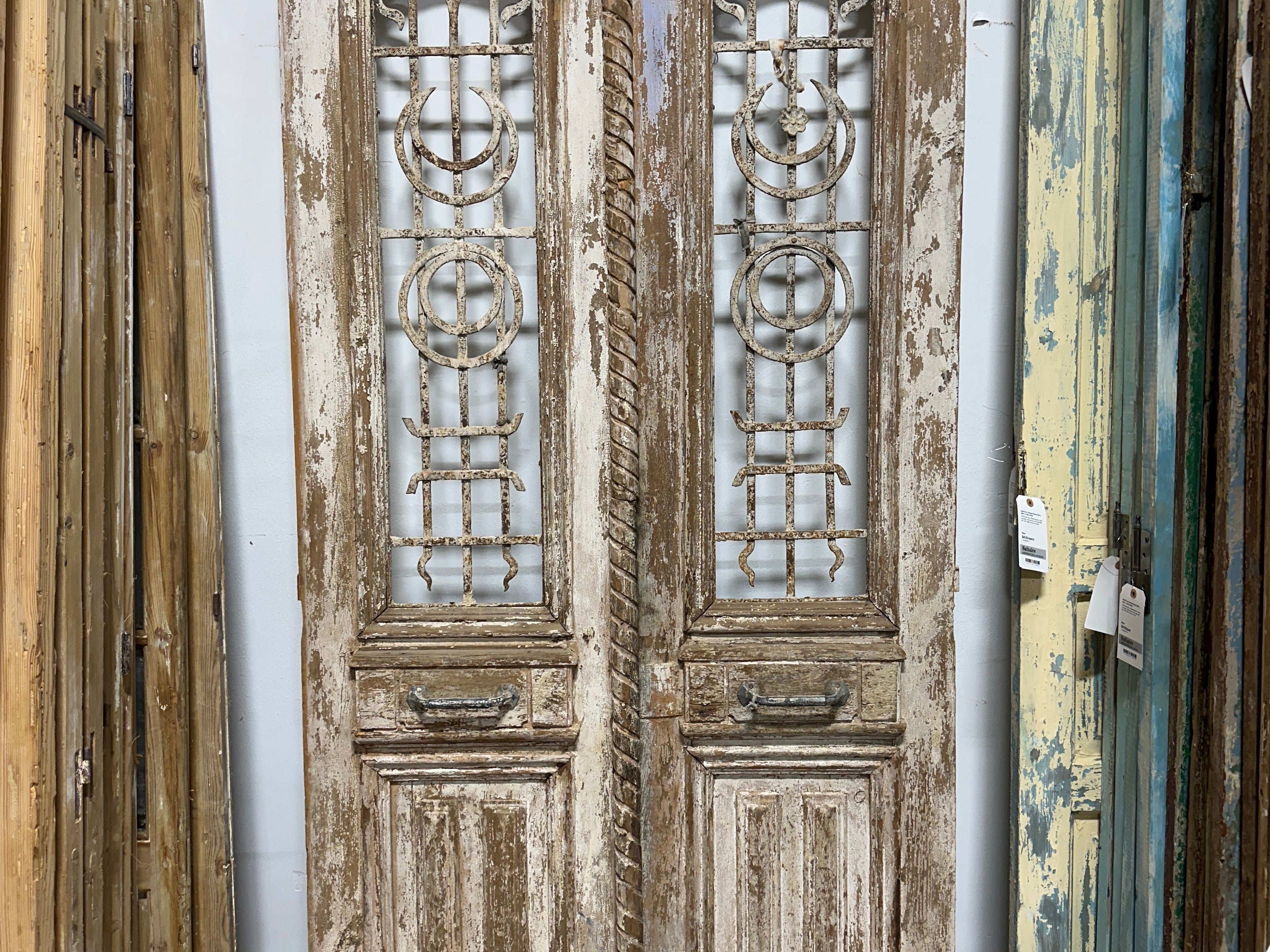 Doors with Iron 42in x 99in x 1.75in #1113 - Saltaire Antiques