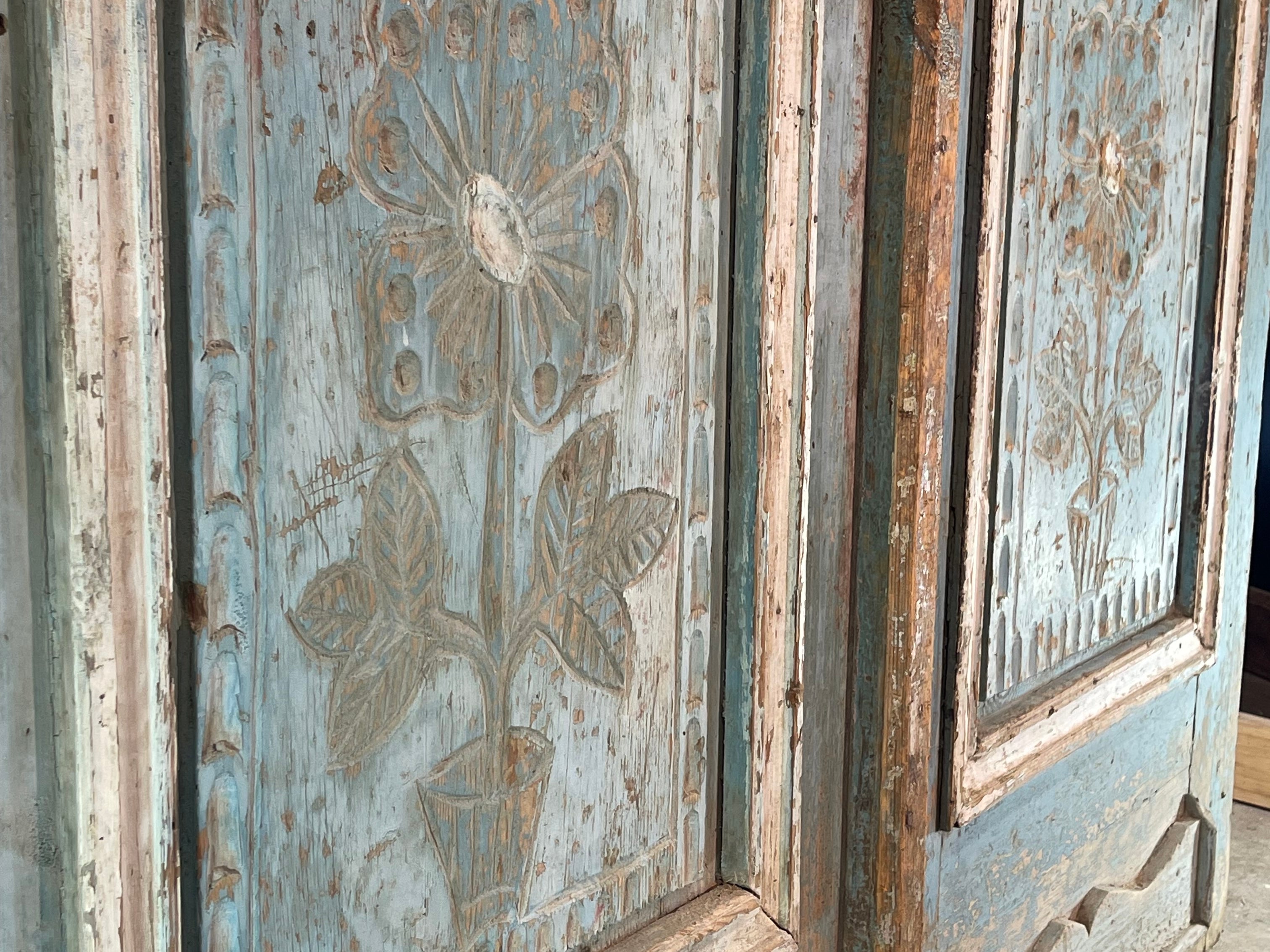 Solid Door (Carved) 55.5in x 99.5in x 1.75in #630 - Saltaire Antiques