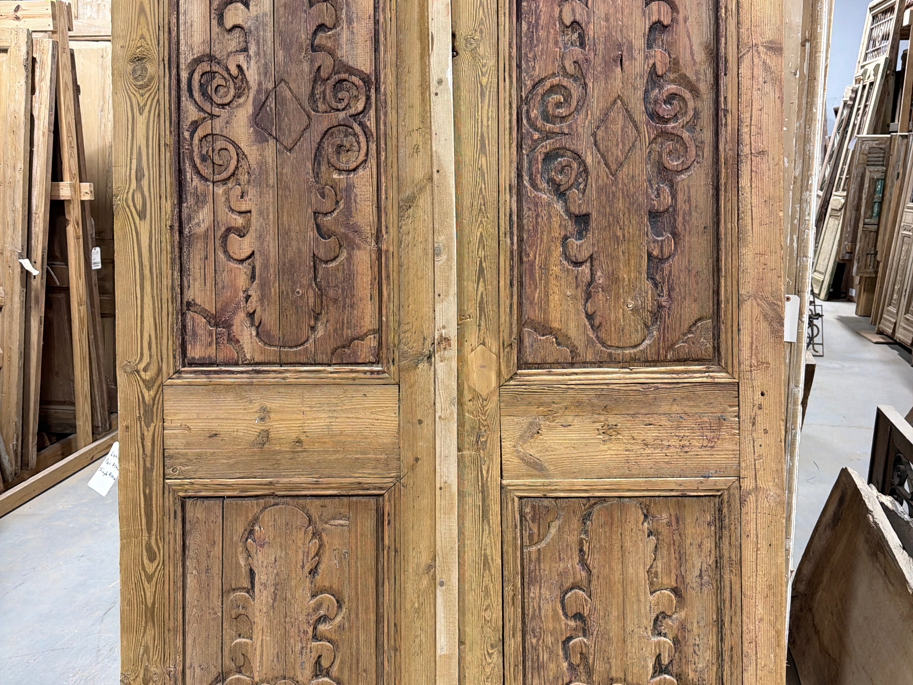 Solid Door (Carved) 60in x 102in x 2.25in #1215 - Saltaire Antiques