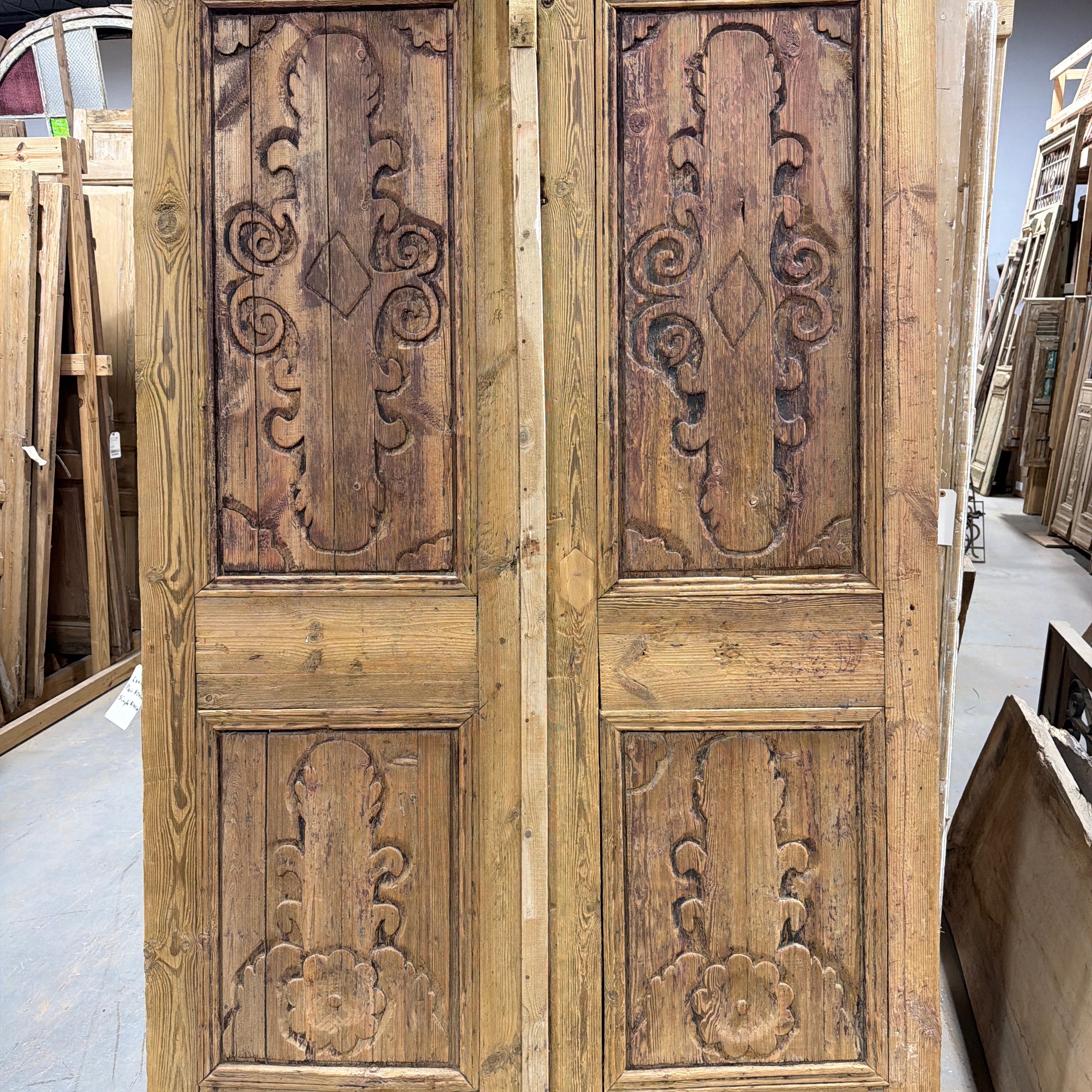 Solid Door (Carved) 60in x 102in x 2.25in #1215 - Saltaire Antiques