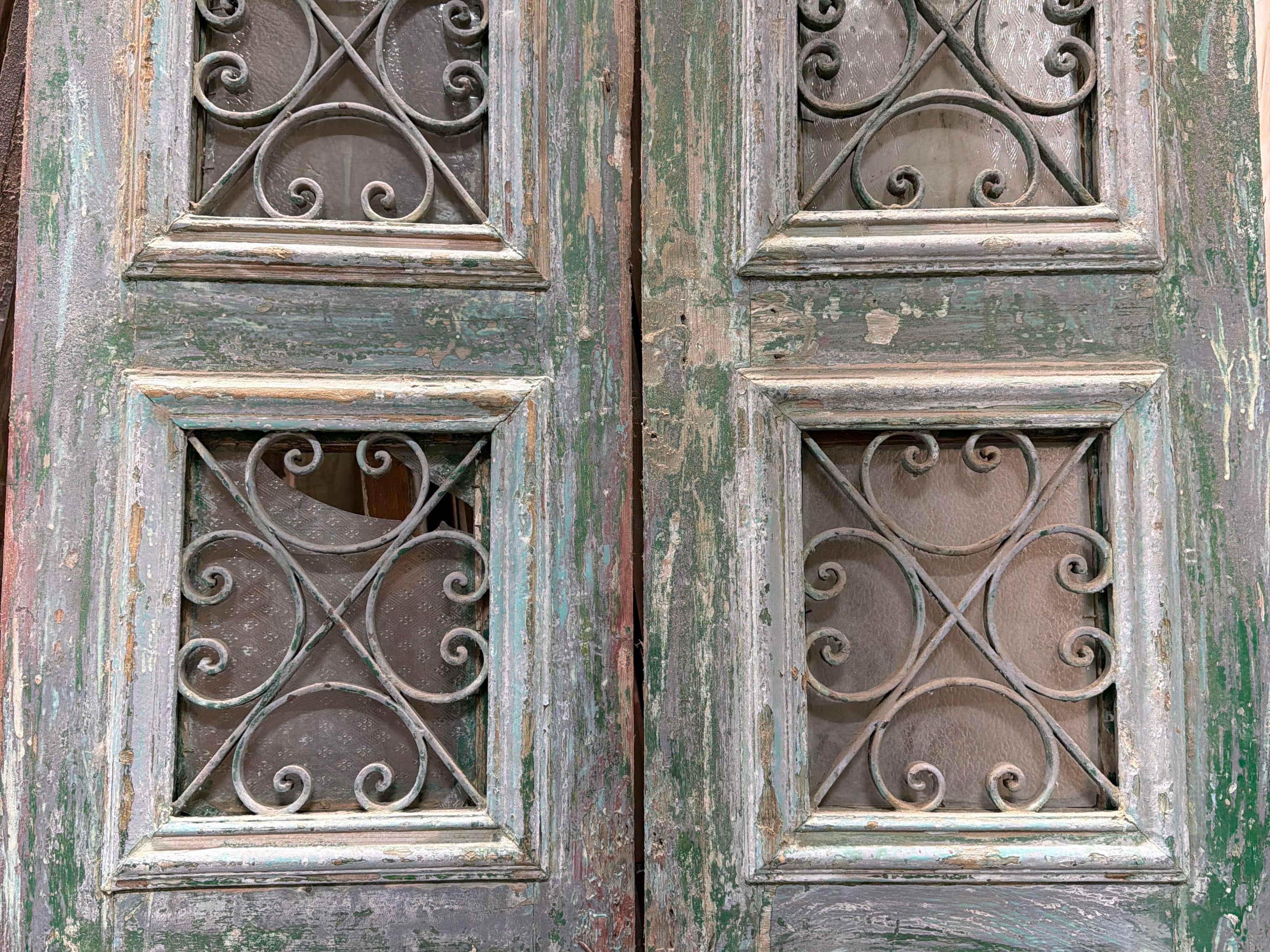 Doors with Iron 38in x 93.5in x 1.75in #1256 - Saltaire Antiques