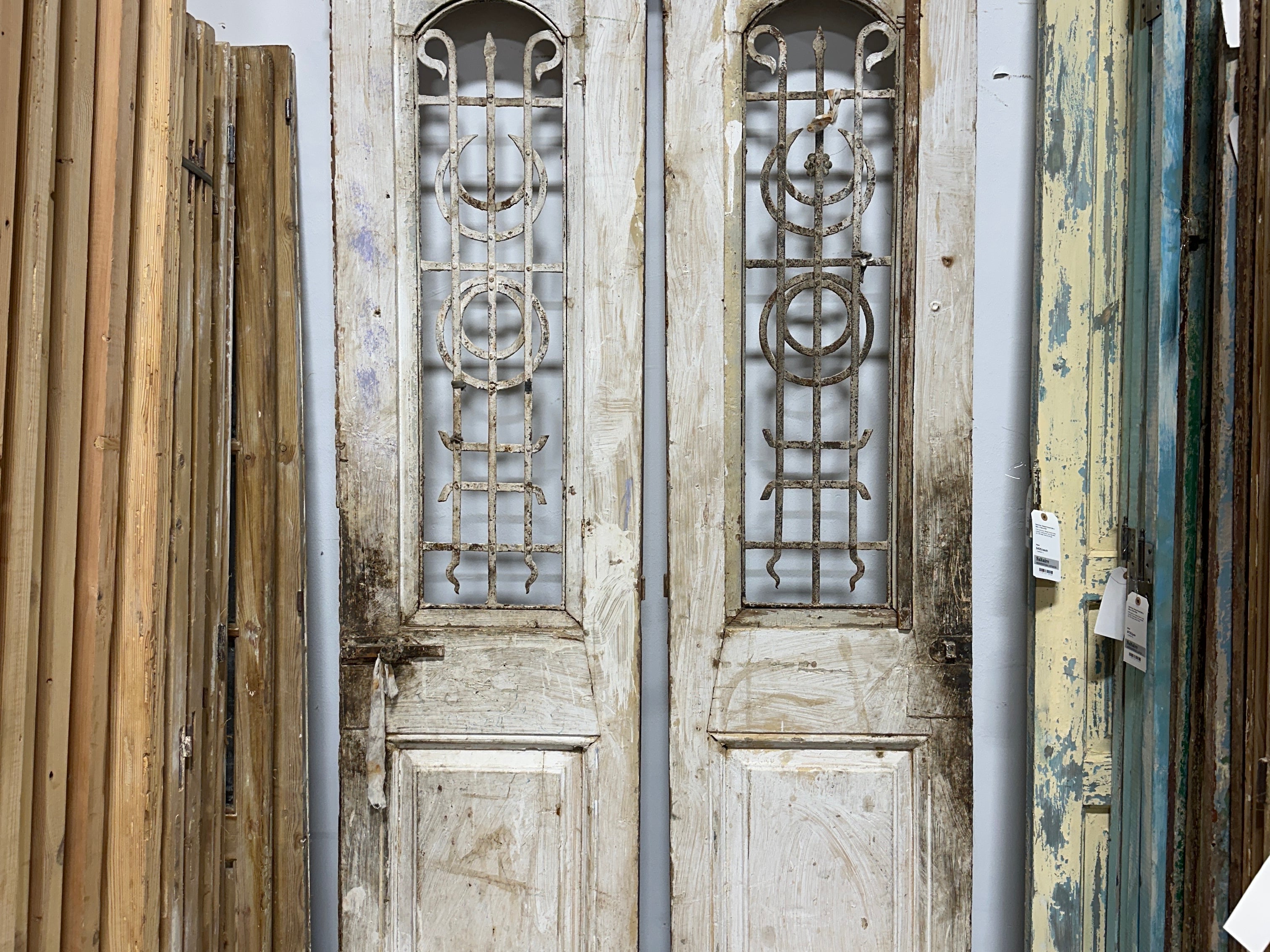 Doors with Iron 42in x 99in x 1.75in #1113 - Saltaire Antiques