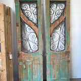 Doors with Iron 56in x 109.5in x 2.25in #1318 - Saltaire Antiques