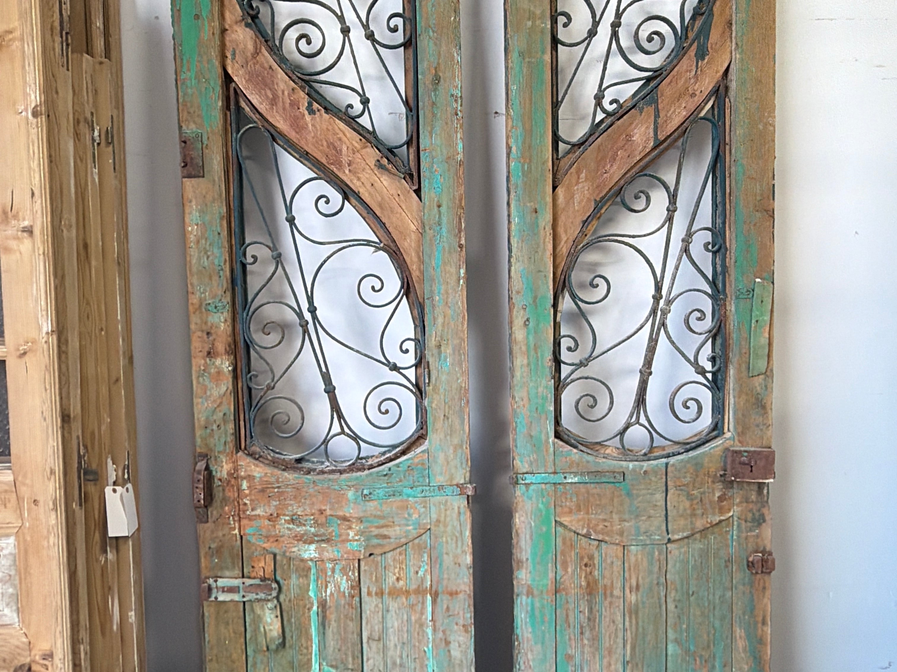 Doors with Iron 56in x 109.5in x 2.25in #1318 - Saltaire Antiques