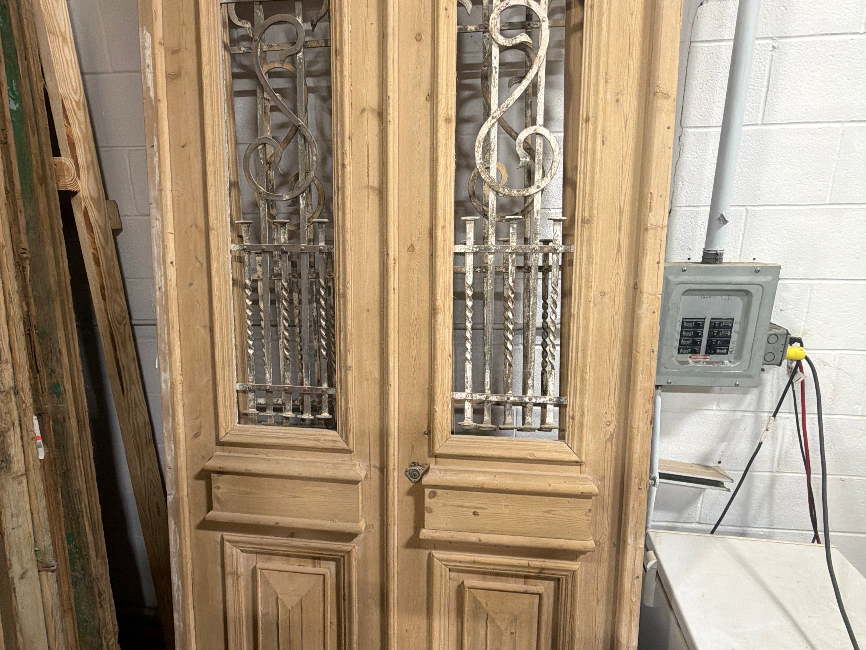 Doors with Iron 43in x 100in x 1.75in #1216 - Saltaire Antiques