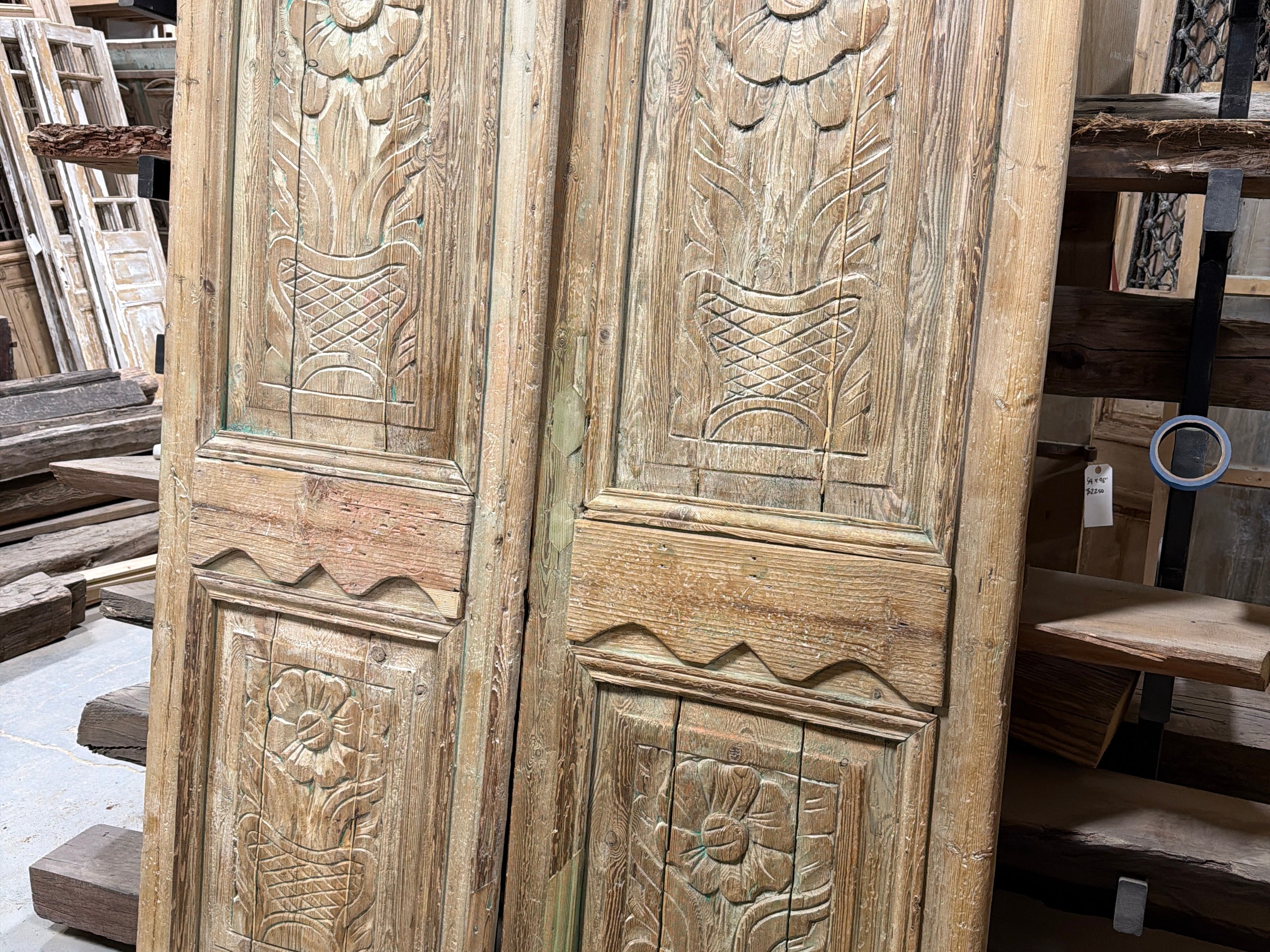 Solid Door (Carved) 60in x 96in x 1.75in #1349 - Saltaire Antiques