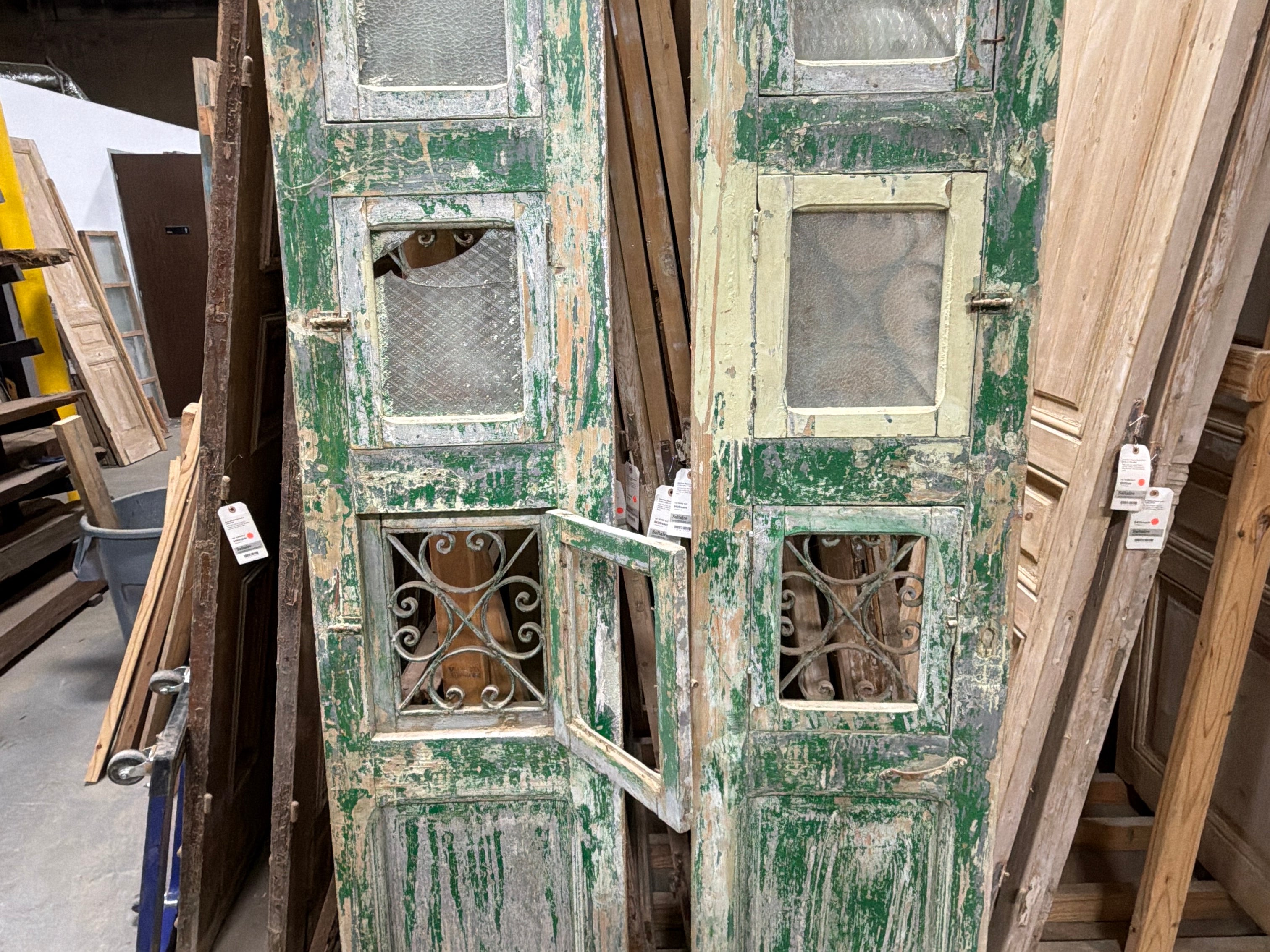 Doors with Iron 38in x 93.5in x 1.75in #1256 - Saltaire Antiques
