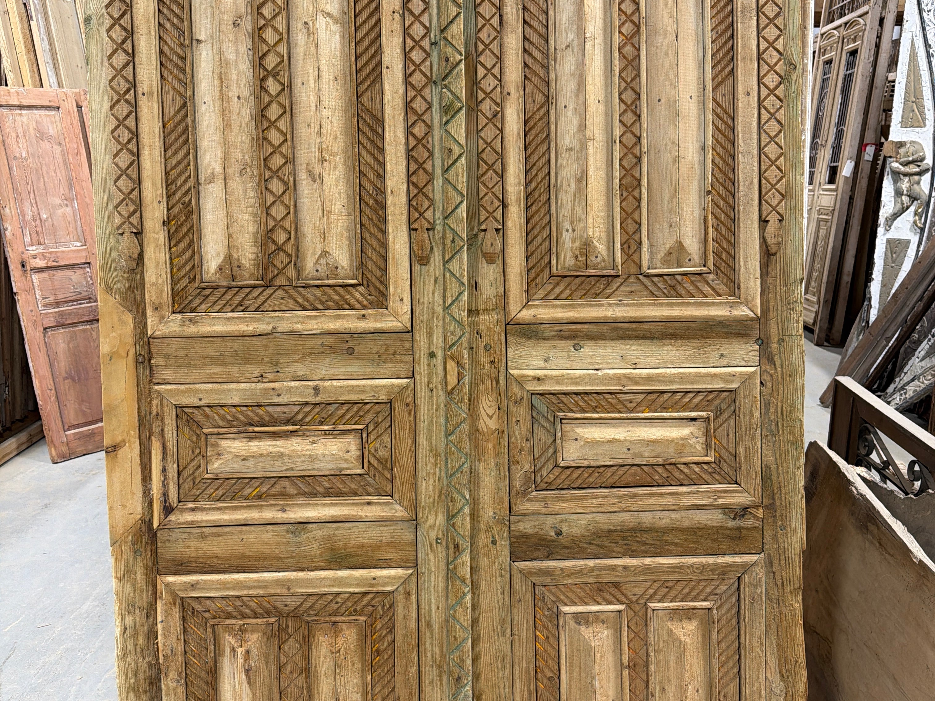 Solid Door (Carved) 56in x 95in x 2.25in #1214 - Saltaire Antiques