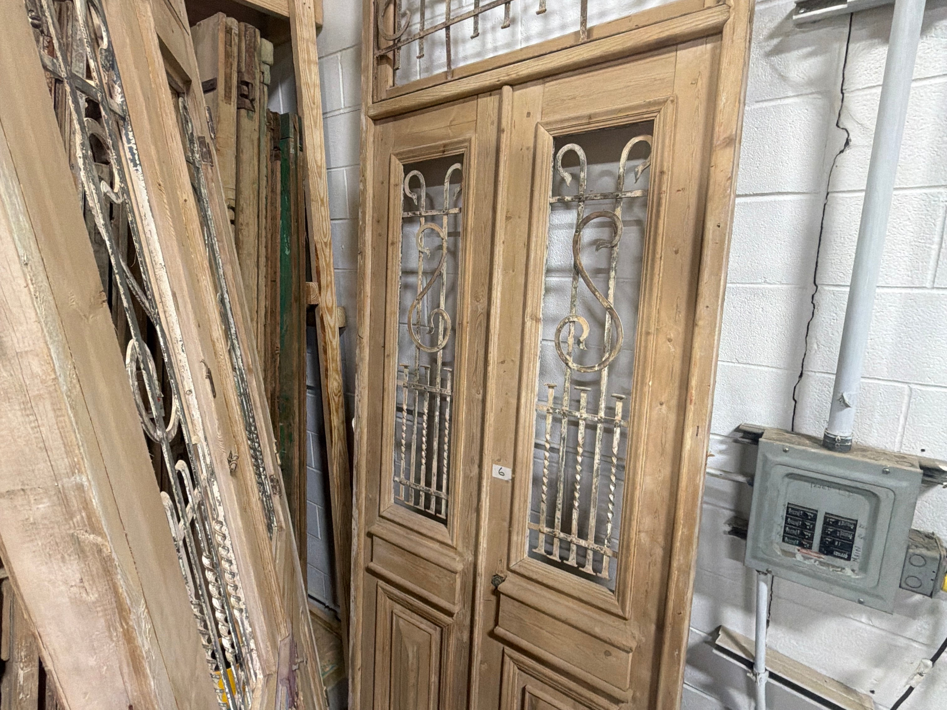 Doors with Iron 43in x 98in x 1.75in #1217 - Saltaire Antiques